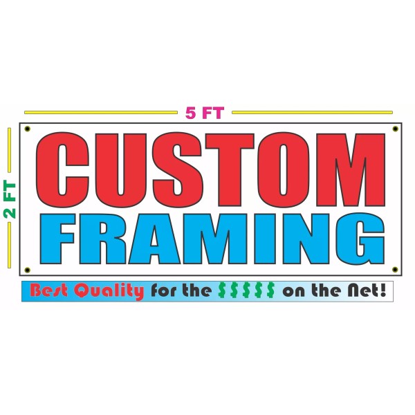 CUSTOM FRAMING Banner Sign NEW Larger Size Best Quality