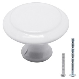 SWZHAI White Cabinet Knobs 25 Pack, Round Dresser Drawer Knobs 1.16 inch Drawer Pulls for Kitchen, Dressers and Closets