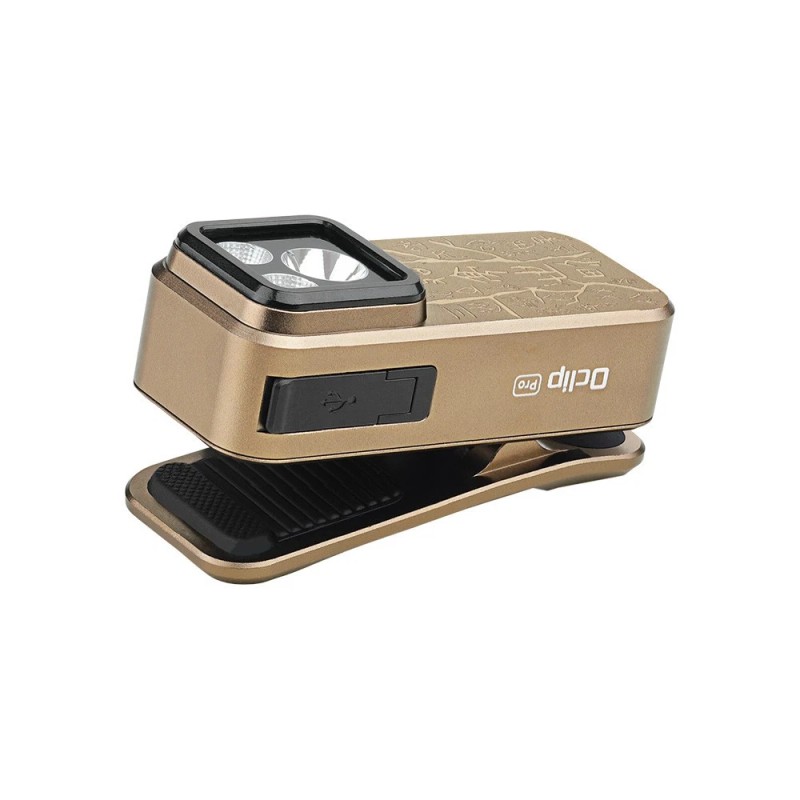 Olight Oclip Pro Ancient Script Flashlight, Flood/Spot/Red Light, 500 Lumens