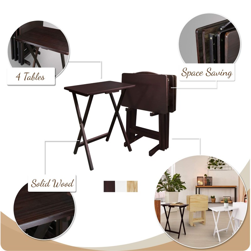 Casual Home 5pcs Tray Table Set, Espresso (New)