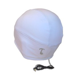 TOOKS SPORTEC Skully Audio Headphone Skull Cap with Built-in Removable Headphones - Color: PRO White, Comfortable 100% Prostretch (Dryfit) Keeps You Cool, Wear Standalone Or Under Helmets
