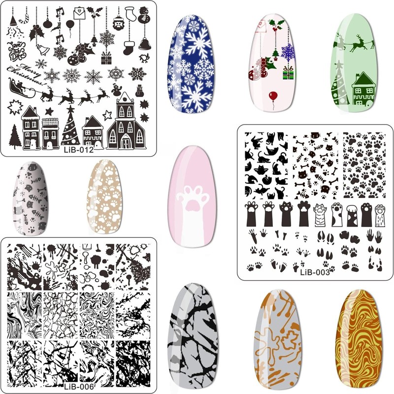 12PCS Nail Art Stamping Plate Nail Stamper Kit