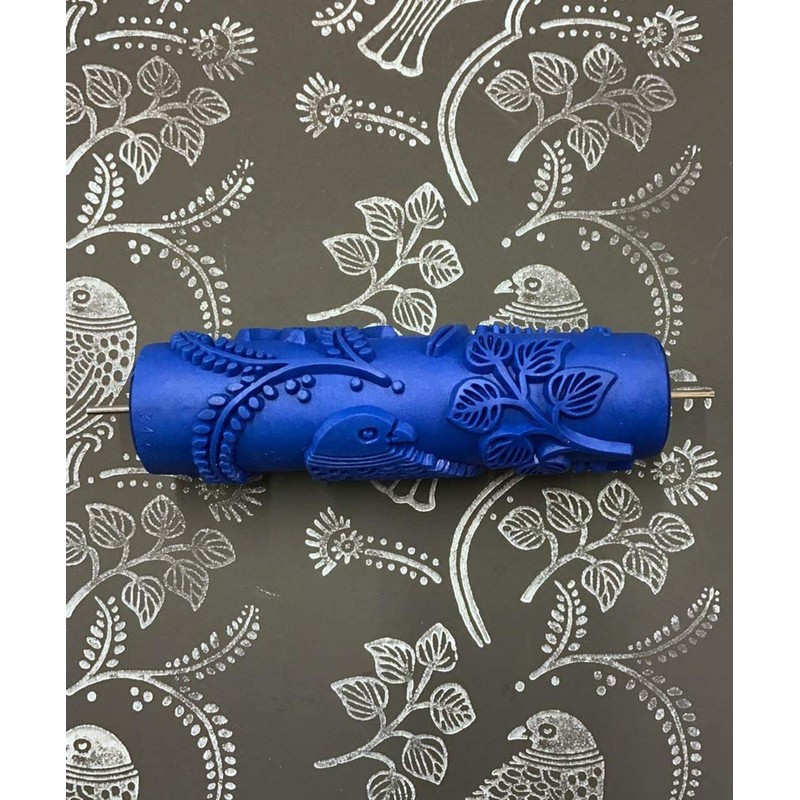 Patterned Paint Roller Decorative, 7 Inch Texture Rubber Roller with