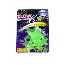 12 Pack Stick On Glow in The Dark Set, Assorted Sizes of Stars, Space Shapes, More for Bedroom Walls, Ceilings and Lockers, Includes Adhesive and Educational Info on Stars, Quasars, Space