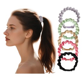 FOFAI Soft Cute Scrunchies for Women: 5-Pack Simple and Stylish Ponytail Holder Hair Ties with Elastic Hair Bands - Hair Accessories for Teens Girls Thick Thin Curly Hair - Home Sports Daily Use