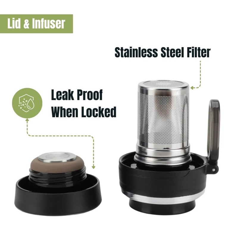 Ozizo Tea Infuser Bottle for Loose Leaf Tea | Stainless