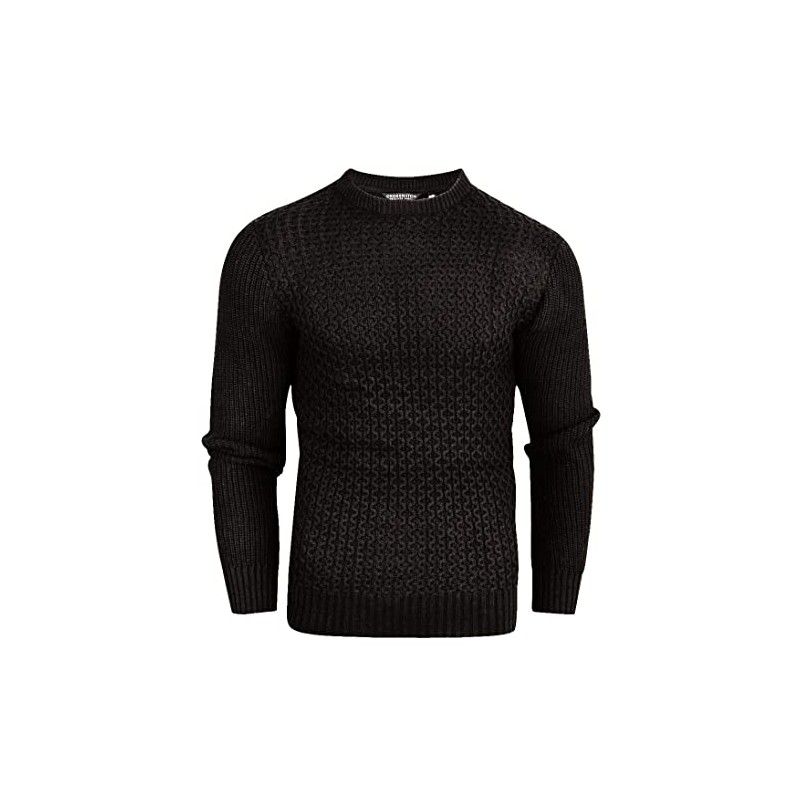 Crosshatch Mens Cotton Cable Knit Jumper Pullover Winter Sweater- 100%