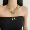 Vintage Butterfly Crystal Pendant Necklace, Gold Chain, Multi-Layer Design