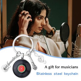Music Themed Gifts for Musicians Singers Music Note Keychain Gifts for Music Choir Teacher Appreciation Gifts for Best Friend Birthday Gifts for Music Lovers Gifts for Men Son Microphone Keychain Gift