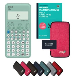 Casio fx-92 Collège incl. Protective Case Pink & Textbook (88 pages, DIN A5) – Scientific Calculator – Smart Set