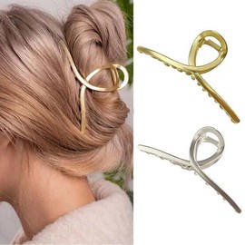 Cubahop Vintage Large Hair Claw Clips Strong Hold Hair Jaw Clips Metal Claw Clips Clamp Hair Clips Hair Accessories for Women Thick Hair, 2Pcs