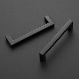 Ravinte 5 Pack 5 Inch Kitchen Square Cabinet Handles Matte Black Cabinet Pulls Black Drawer Pulls Kitchen Cabinet Hardware Kitchen Handles for Cabinets Cupboard Handles Drawer Handles