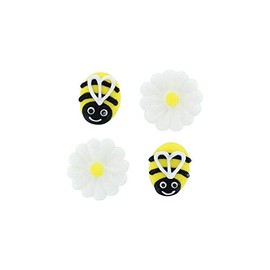 Culpitt Bee & Daisy Sugar Piping's, Hand Made Royal Icing Sugar Decorations for Easter, Mothers Day, Gender Reveal - Pack of 12