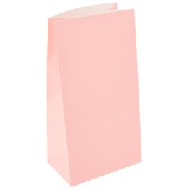 Vibrant Pastel Pink Paper Party Bags (Pack of 12) - Premium Quality, Perfect for Celebrations & Gifts