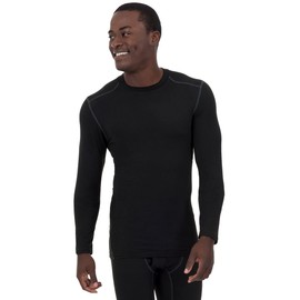 Fruit of the Loom Men's Signature Performance Base Layer Thermal Top, X-Large, Black Soot