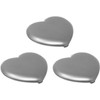 Set of 3 Contemporary Heart-Shaped Compact Mirrors with Reflective Finish