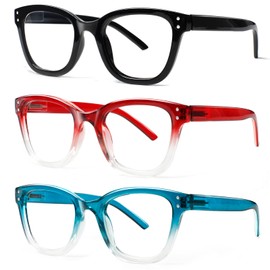 JOSCHOO Reading Glasses 6 Pack Blue Light Blocking Readers Spring Hinge Glasses for Reading for Men and Women (3 Mix Clour-3, 1.25, x)