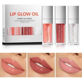 Set De 3 Aceites Para Labios Lip Glow Oil Gloss Hidratante