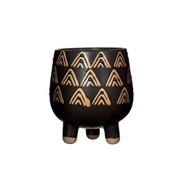 Sass & Belle Wax Resist Triangles Black Leggy Planter