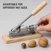 Adjustable Lever Nutcracker with Wood Base for Pecans & Walnuts
