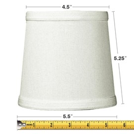 5x6x5 Light Oatmeal Linen Drum Chandelier Clip-On Lampshade - Perfect for Chandeliers, Foyer Lights, and Wall sconces -Small, Off-White