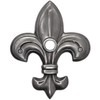 Waterwood Solid Brass Medium Fleur De Lis Doorbell in Pewter