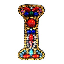 MEDOYOH DIY Letters "I" Diamond Painting Key Chains, Double-Sided Retro DIY Diamond Painting Kits Keychain, DIY Letters Art Craft Crystal Diamond Keyring Kits for Key Chain Pendant Bag Decor Brooch