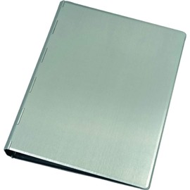 Alassio 40111 Aluminium Ring Binder, Silver Notepad Folder, Approx. 24.5 x 18.5 x 2.5 cm, Metal Ring Binder A5, Aluminium Ring Binder for A5 Notepad