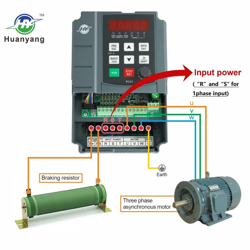 HUANYANG VFD Variable Frequency Drive,1 or 3 Phase Input, 3