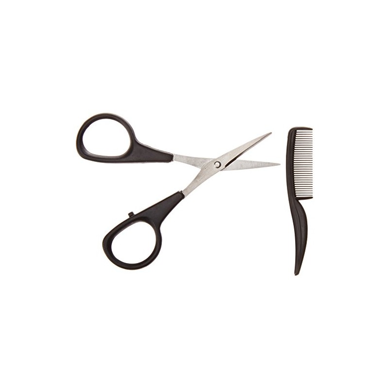 Allary Men's Beard & Mustache Scissors & Mini Comb Trimming