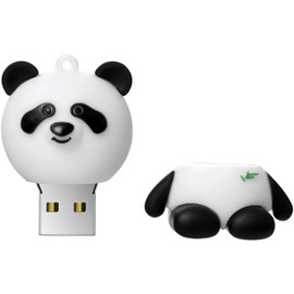 Ecoodisk 64GB USB 2.0 Flash Drive Cartoon Novelty Lovely Panda National Treasure Memory Stick Silicone Rubber Ainmal Pendrive