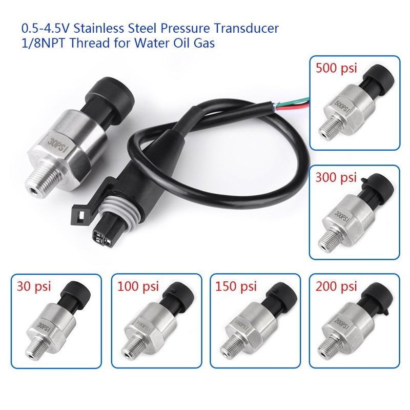 30-500 PSI Car Pressure Sensor Stainless Steel for Air Oil