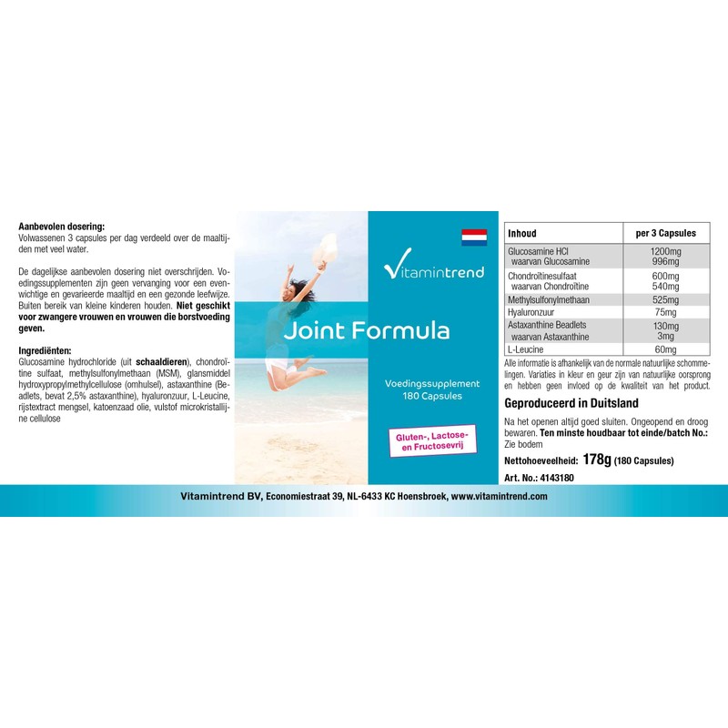 Joint Capsules - High Dose - 180 Capsules - with