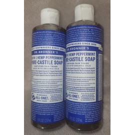 Dr. Bonner's Dr Bronner's 18 in 1  Peppermint Pure-Castile Liquid Soap 8 Oz Pack Of Two
