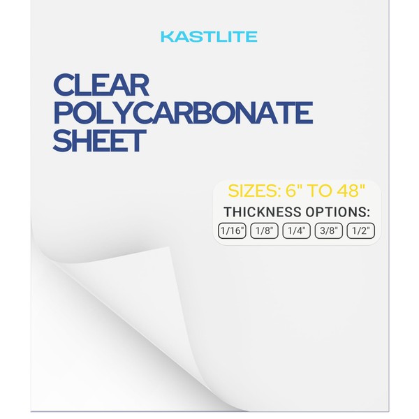 KastLite Polycarbonate Sheet | 1/4" Thick Polycarbonate | Nominal 2'