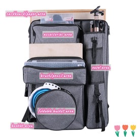 ITODA A2 Artist Portfolio Case Art Carry Bag Artist Backpack Portable Painting Bag Multifunctional Drawboard Bags Waterproof Sketchpad Storage Bag Art Supplies Bag Tote Bag with Handle