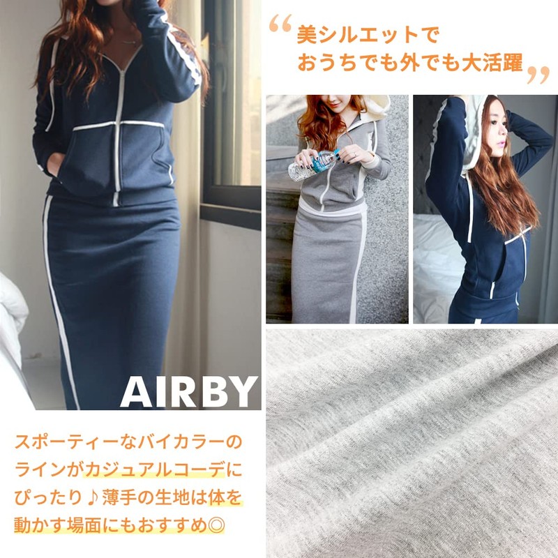 Air By, Top and Bottom Set, Hooded, Bicolor Jersey Top