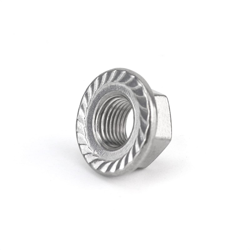 ALEOED 4 Pieces M12 x 1.25mm Pitch Serrated Flange Nut