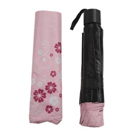 Folding Umbrella 10 Ribs Manual Opening Closing Dual Purpose UV Protection Windproof Sun Umbrella for Travel Ourtdoor Pink