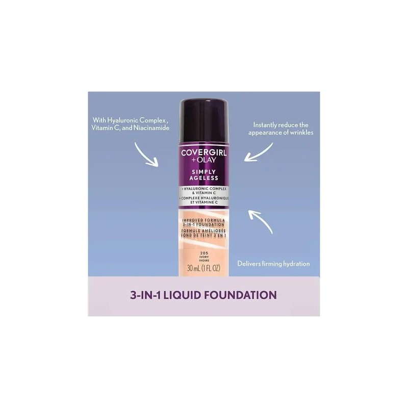 Covergirl Olay Simply Ageless 3-in-1 Liquid Foundation, Cr