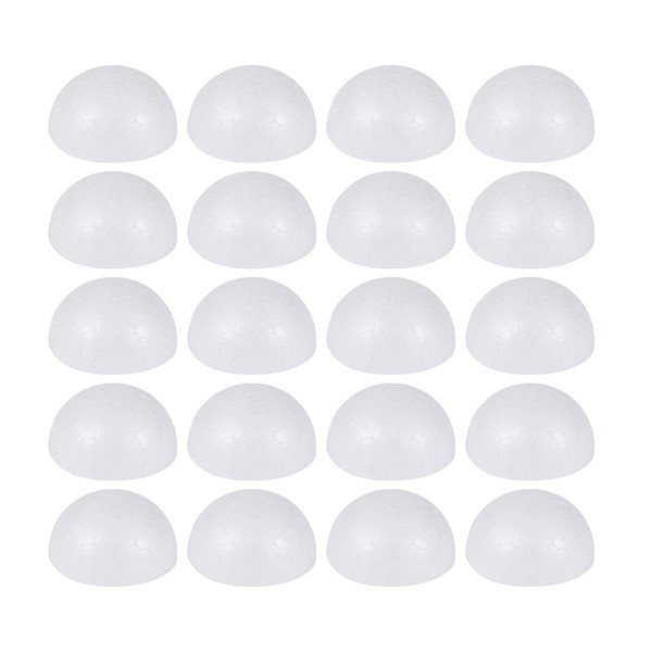 SUPVOX 50pcs White Craft Foam Balls Polystyrene Balls Half Round