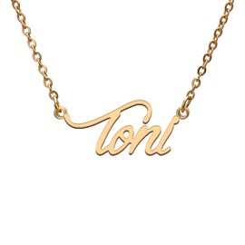 Toni Name Tag Necklaces for Her His Friends Familys Relationship Memory Jewelry Gift