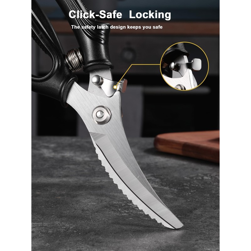 Poultry Shears, Kitchen Shears with Spring Loaded, Heavy Duty Poultry