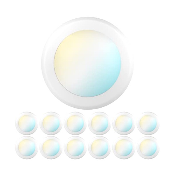 Sunco Lighting 12 Pack 5/6â LED Disk Lights Flush Mount