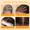 Julia Hair Yaki Straight Human Hair Wigs with Bangs Chocolate