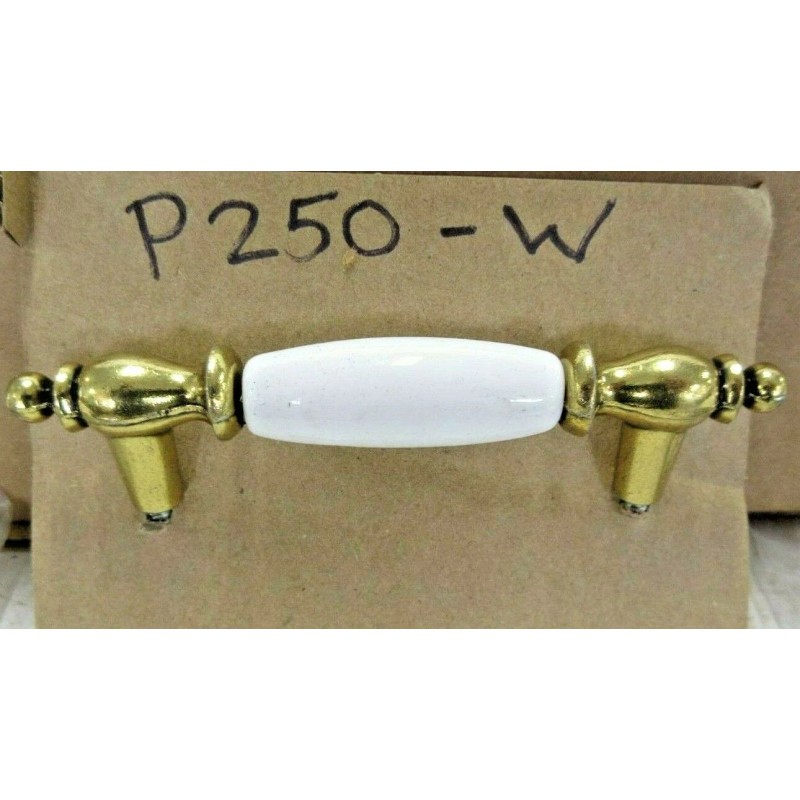 Belwith BELWITH BRASS AND CERAMIC PULL 3 " CENTER P250-W