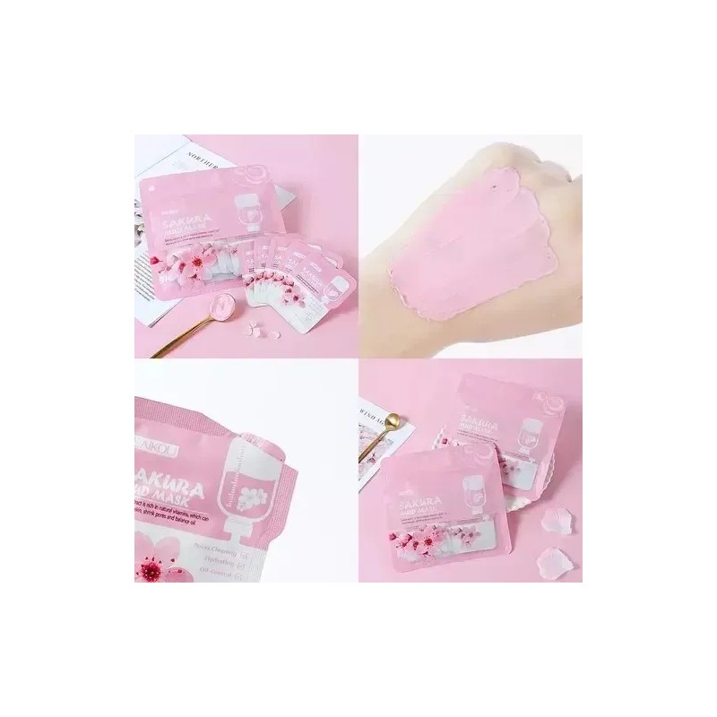 Mascarilla Facial Hidratante Laikou Sakura Mud Mask Pack 6, Deep