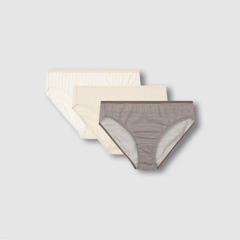 JAJU [JAJU] Women's Cotton Stripe Hipster Panty 3-pack (Choose 1