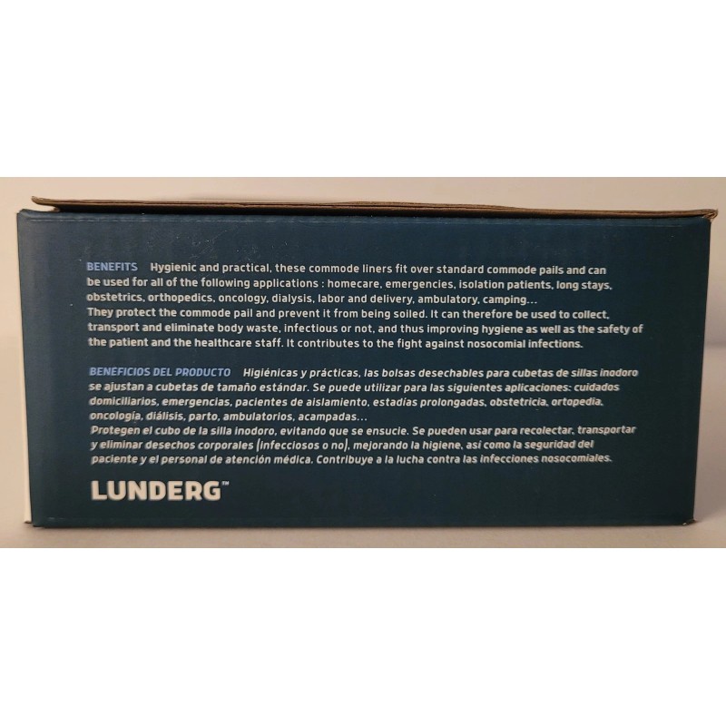 Lunderg Hassle Free Commode Liners Disposable Bedside. Commode Liners, 50