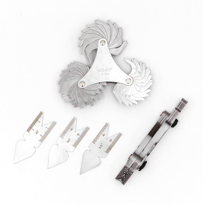 5 Pcs Thread Pitch Gauges Measure Tool Set,Stainless Steel Thread